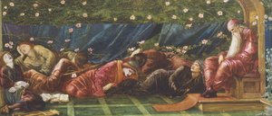 王と宮廷、「ブライアローズの伝説」のイラスト（1871〜72年） 作： Edward Burne Jones